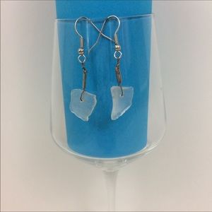 Unique shape Sea Glass Earrings